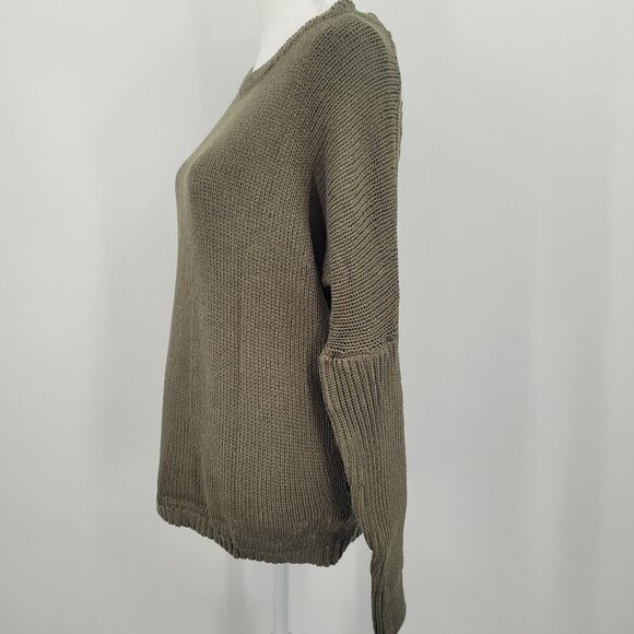 Olive Green Sweater with Distressed Back - Picture 4 of 7